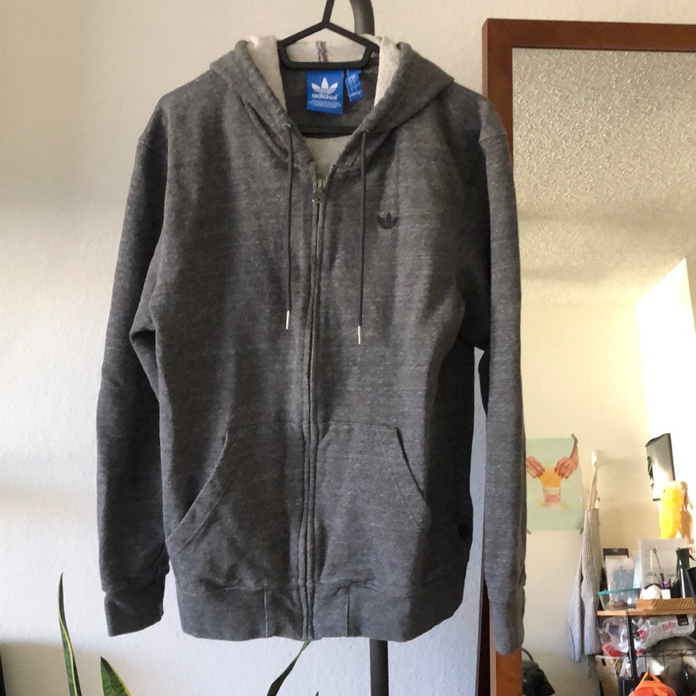 Adidas Originals Men’s Speckled Dark Grey ZipUp Hoodie Size S